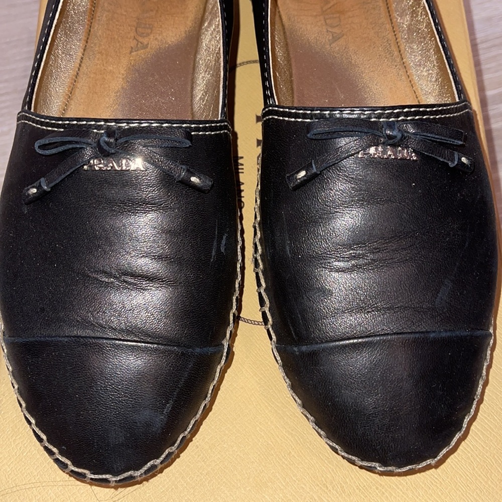 Authentic Prada Leather Espadrilles - image 5